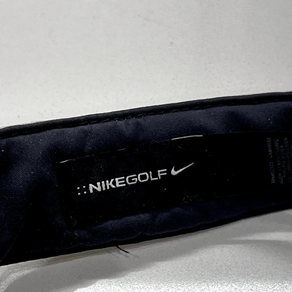 Nike Golf Visor Cap Hat‎ Strap Back Adjustable White OSFM Embroidered Vintage